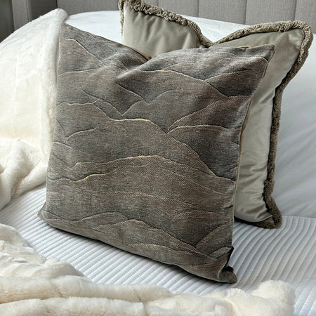 Stratus Two Tone Dark Taupe Cushion 45cm