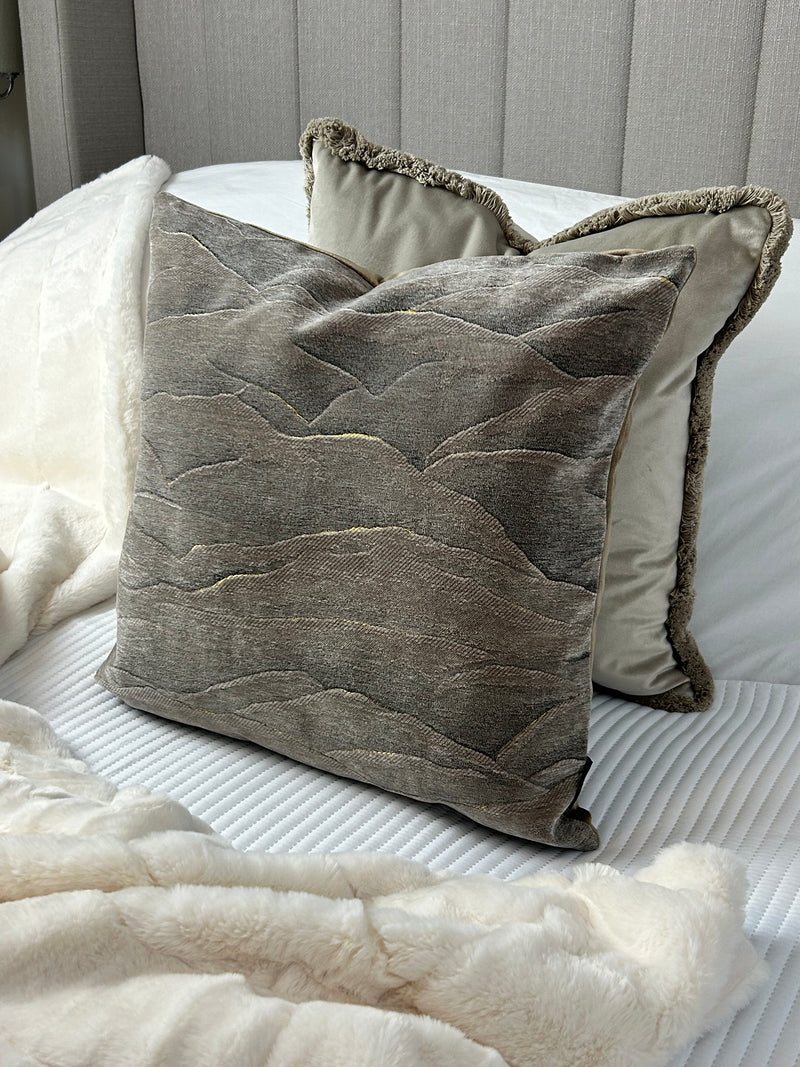 Stratus Two Tone Dark Taupe Cushion 45cm