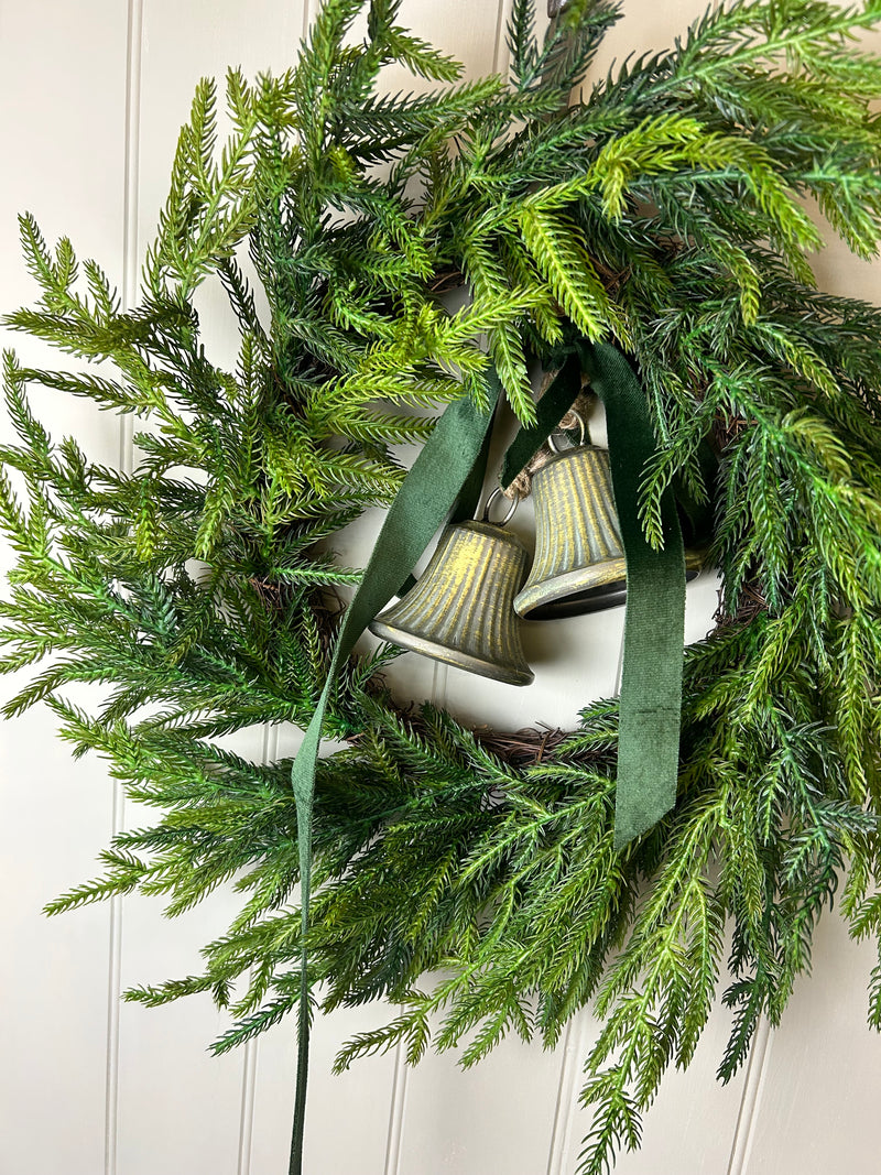 Real touch feel Norfolk pine wreath 50cm