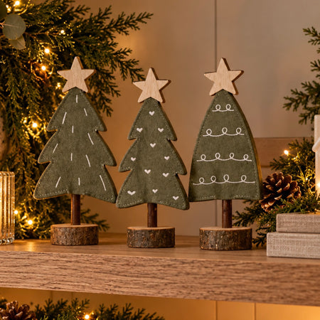 Felt embroidered tree mixed styles 25cm