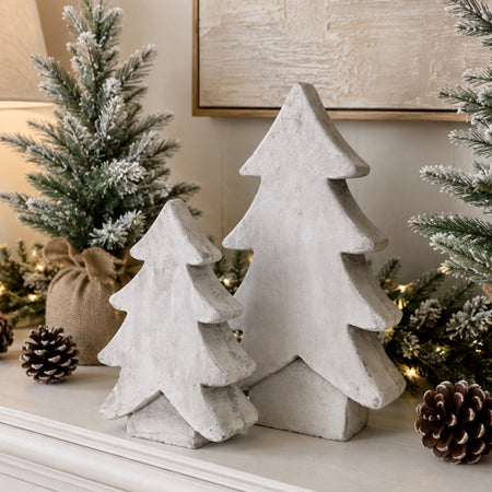 Stone rustic cement Standing chunky Christmas Tree 2 Sizes