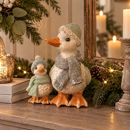 Cute Set of Two Festive Ducks mother child