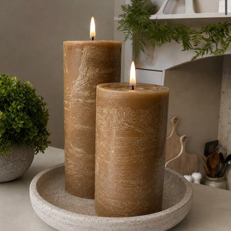 Tobacco Wax Led Flickering Candle with timer and remote