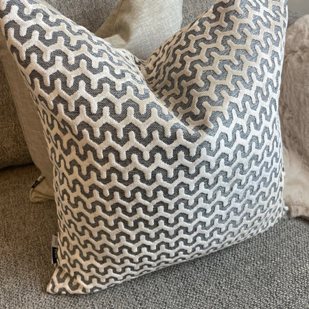 Oslo luxury cream taupe textured cushion
