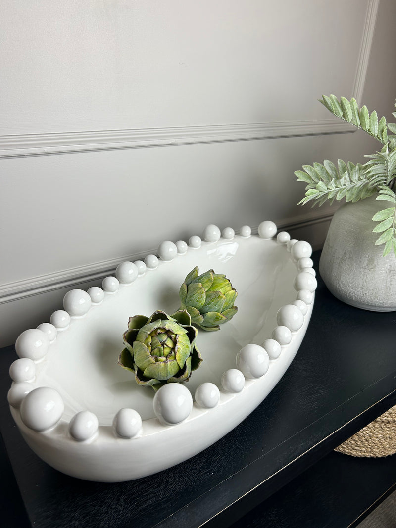 White large oval bobble bowl