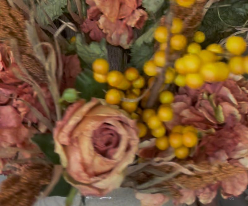 Burnt orange rose stem