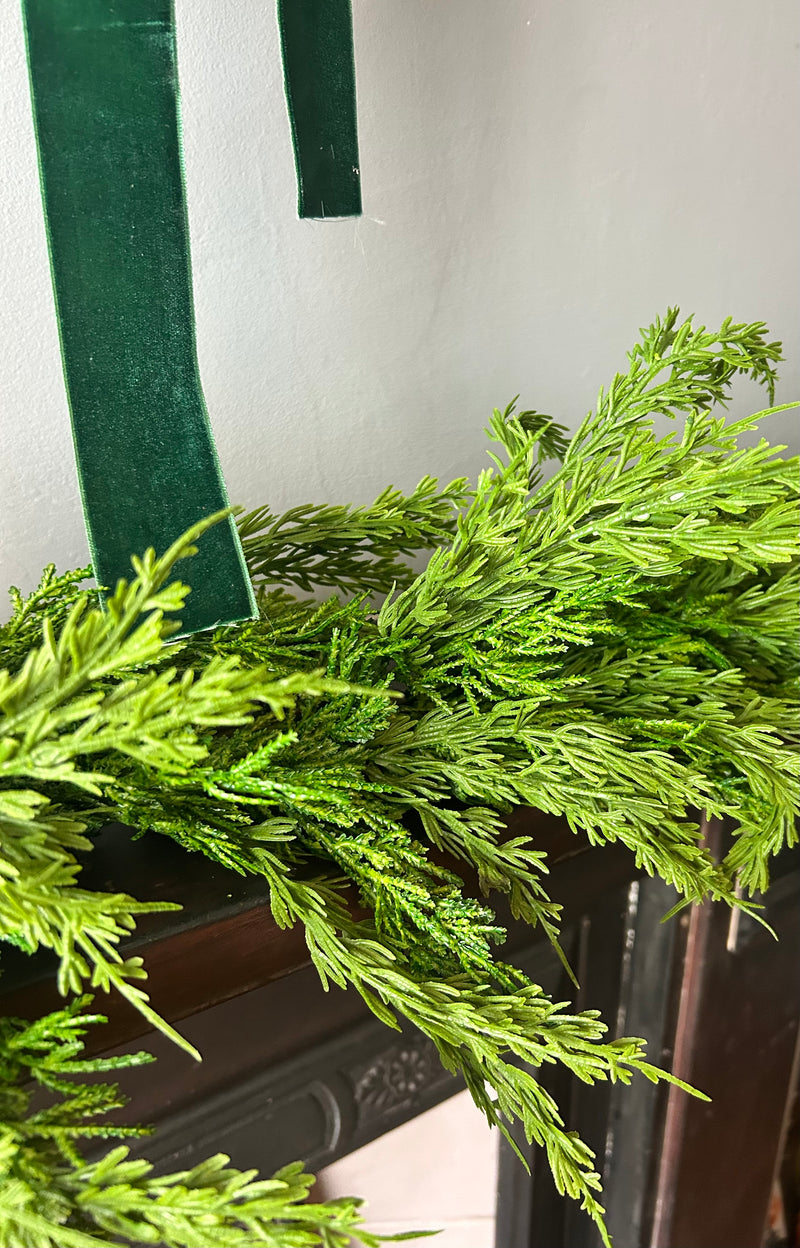 Real touch cedar full realistic pine garland long 200cm
