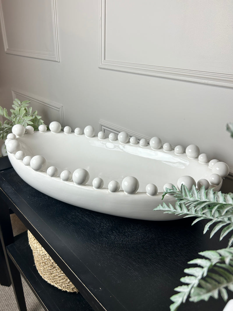 White large oval bobble bowl