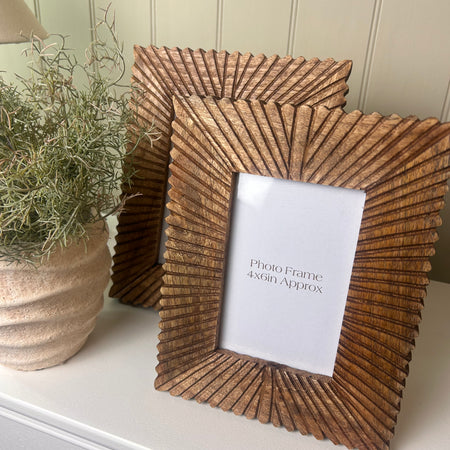 Etched textured Mango dark Wood Photo Frames 2 sizes
