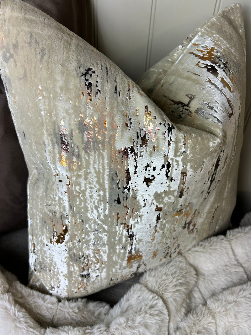 Torcello Natural Taupe beige Bronze Gold Feather Cushion 45cm & 56cm