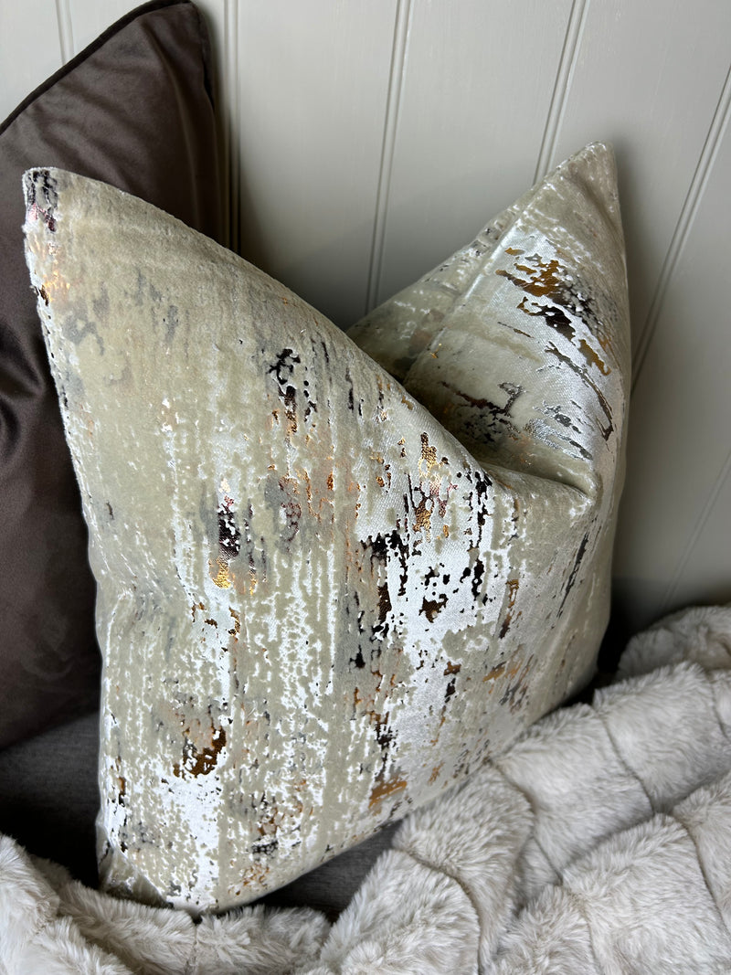 Torcello Natural Taupe beige Bronze Gold Feather Cushion 45cm & 56cm