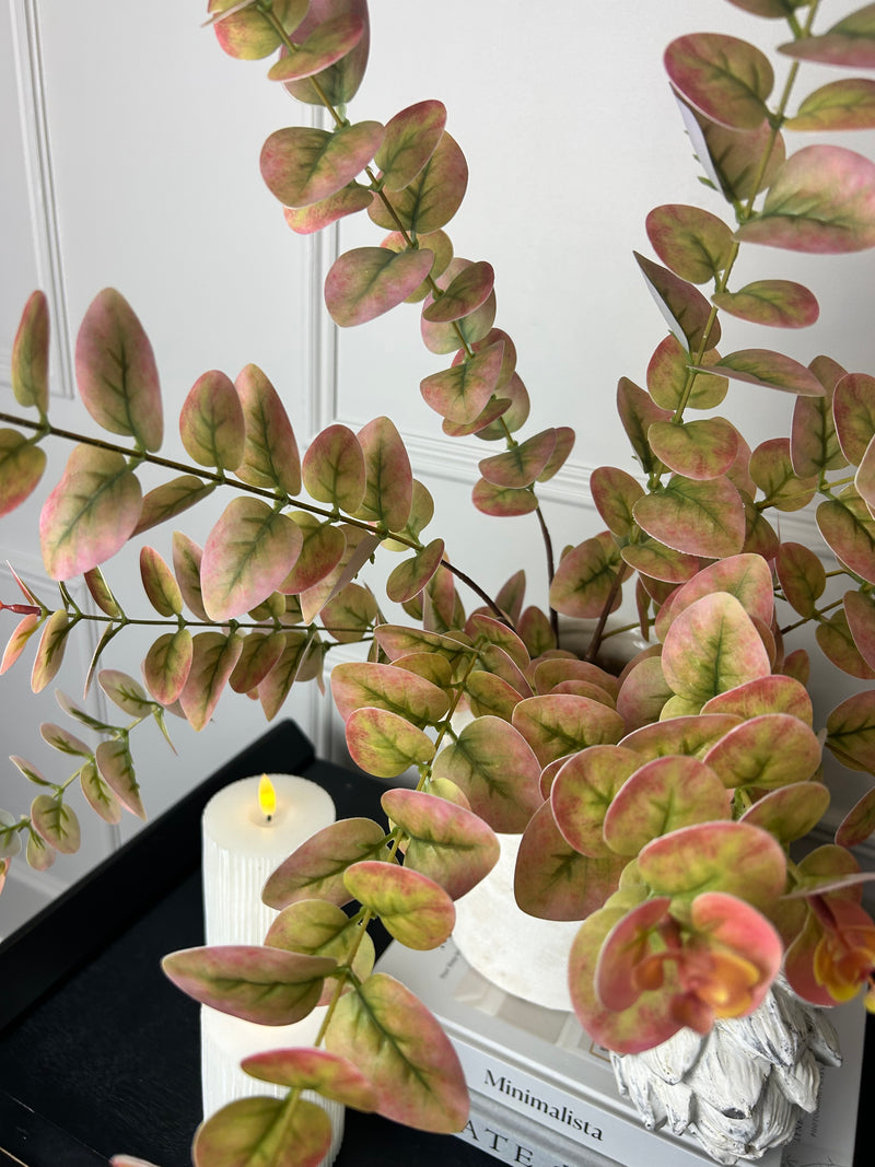 Dark pink/green tall eucalyptus stem 80cm