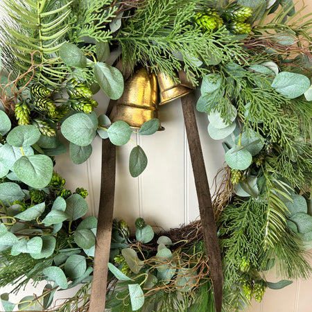 Extra Large Mixed foliage Green leaf & Fir Foliage Wreath 80cm