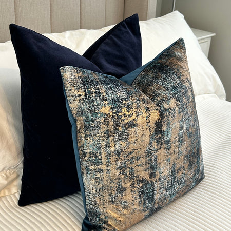 Trulli gold bronze blue luxury feather filled  cushion