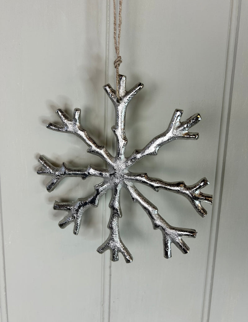 Aluminium Hanging Snowflake 15cm