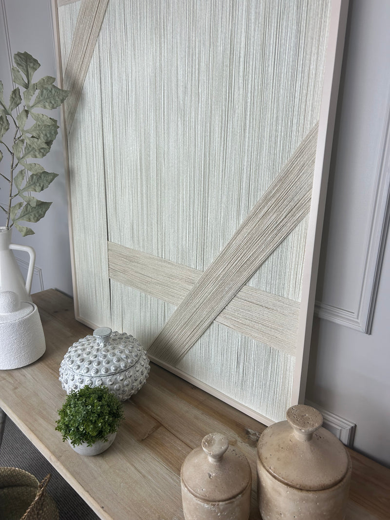 Wooden Framed String taupe wall art