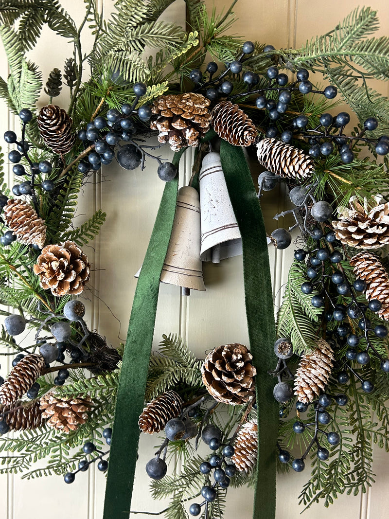 Pinecone blueberry and eucalyptus wreath 56cm