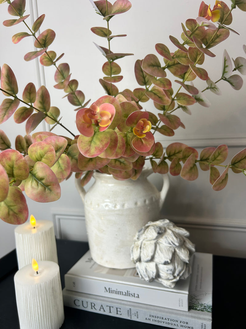 Dark pink/green tall eucalyptus stem 80cm