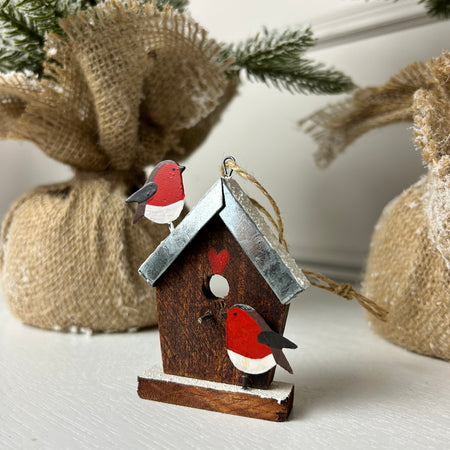 Robin Birdhouse Hanging Decoration