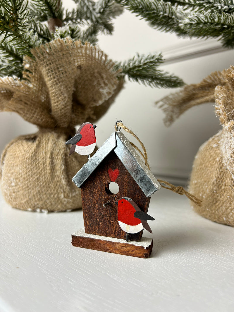 Robin Birdhouse Hanging Decoration
