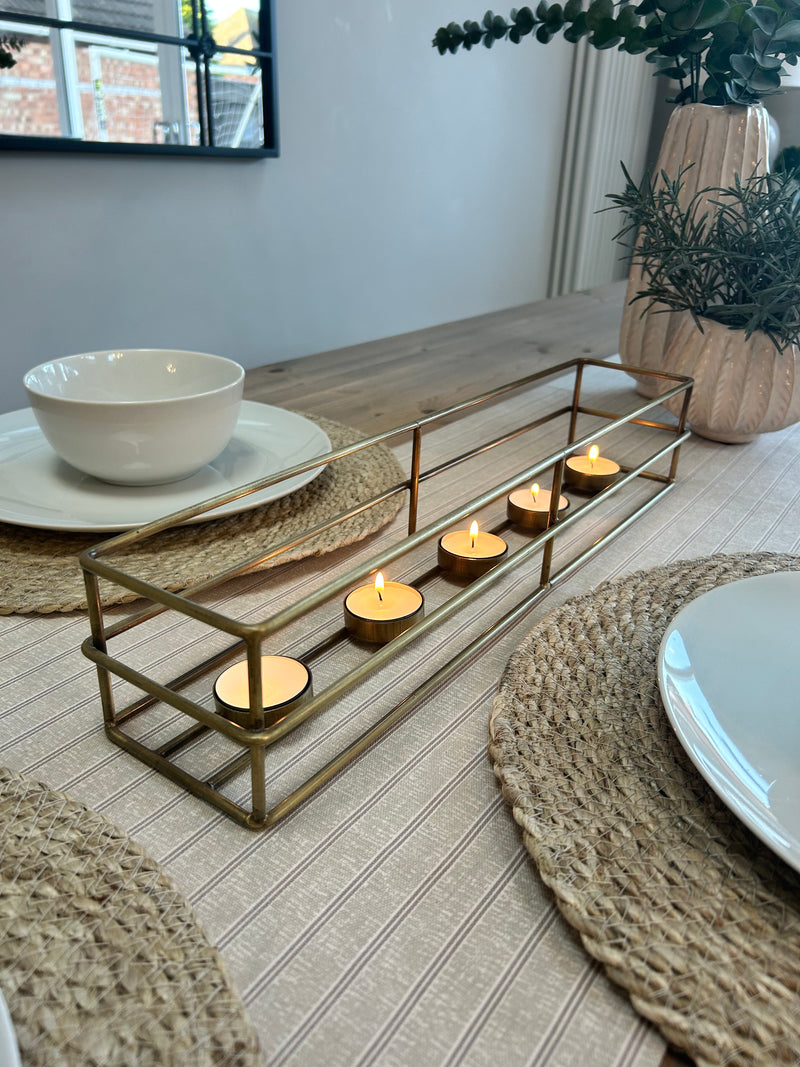 Brass gold 5 candle candle holder