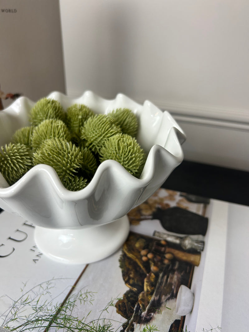 Cute white ruffle bowl dish