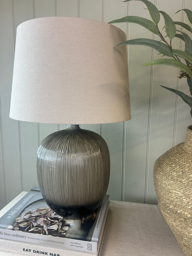Black brown Textured Ceramic Table Lamp
