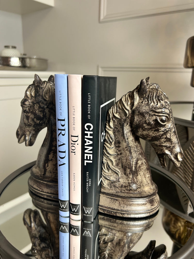 Horse head brown washed look book ends