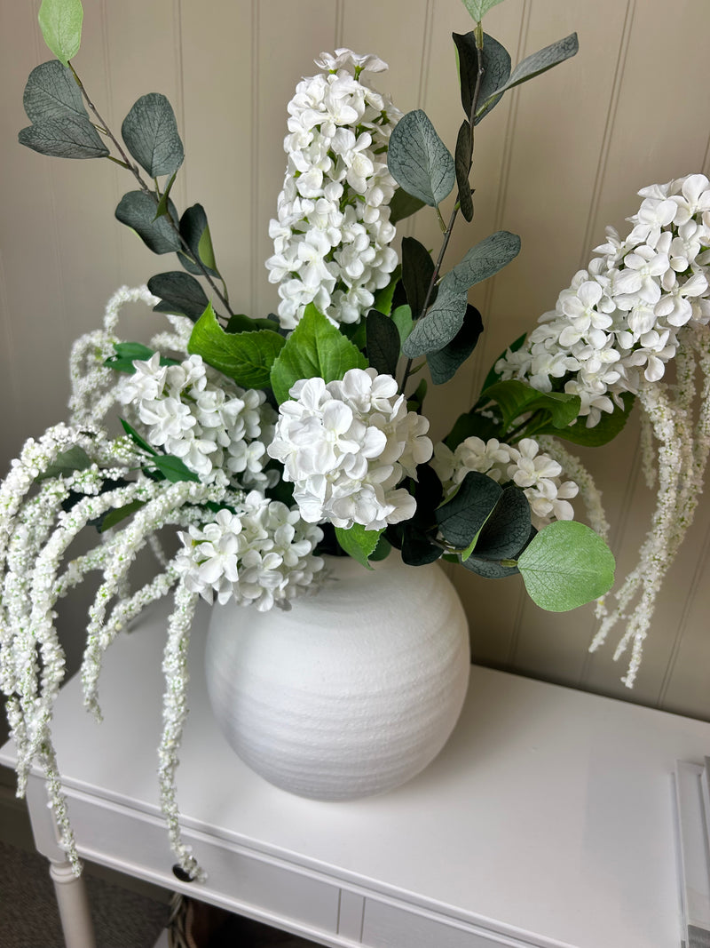 Paniculata hydrangea tall 2 head stem cream white 75cm