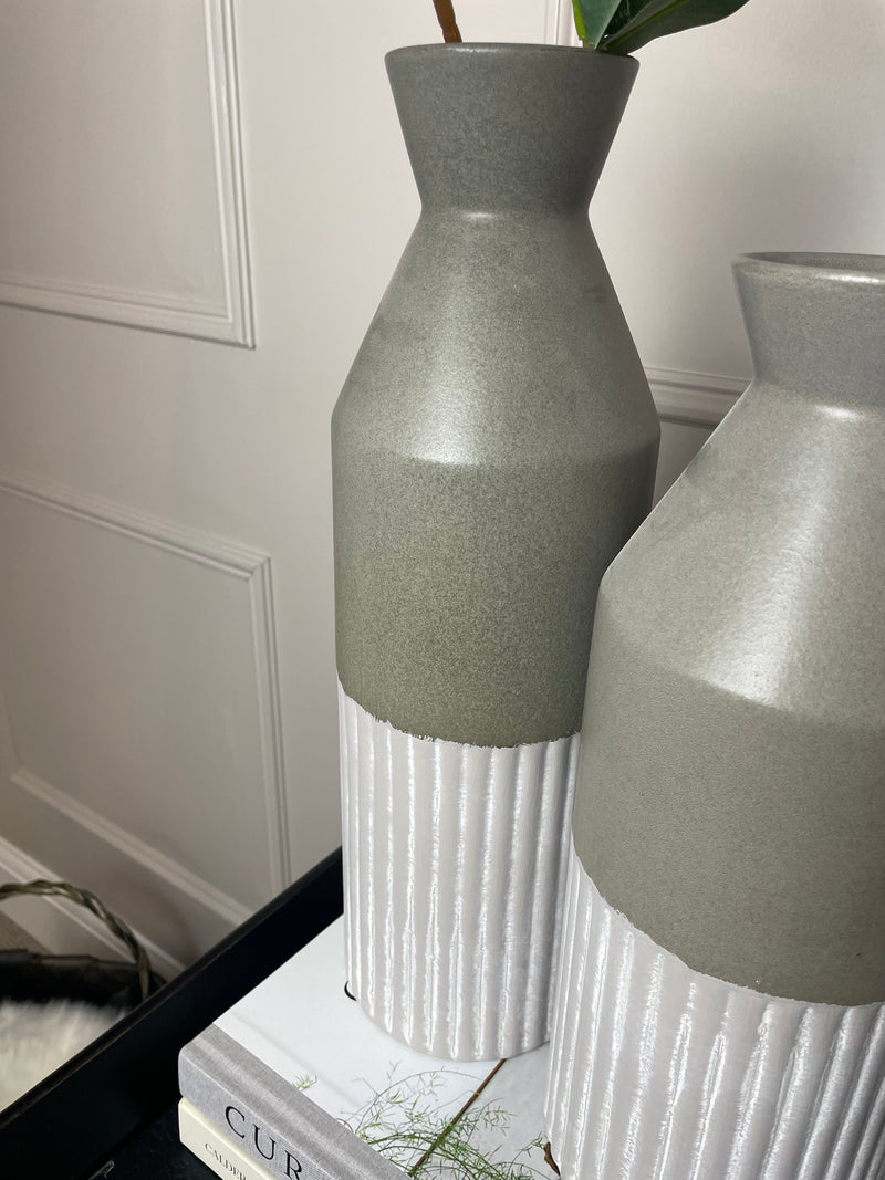 Large Tall two Tone Eclipse Bottle Neck Vase