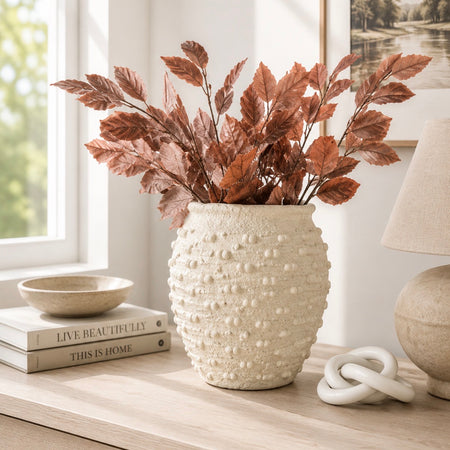 Cream bobble rustic vase