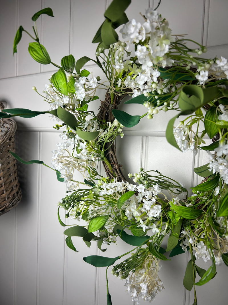 Summer daisy flower foliage wreath 45cm