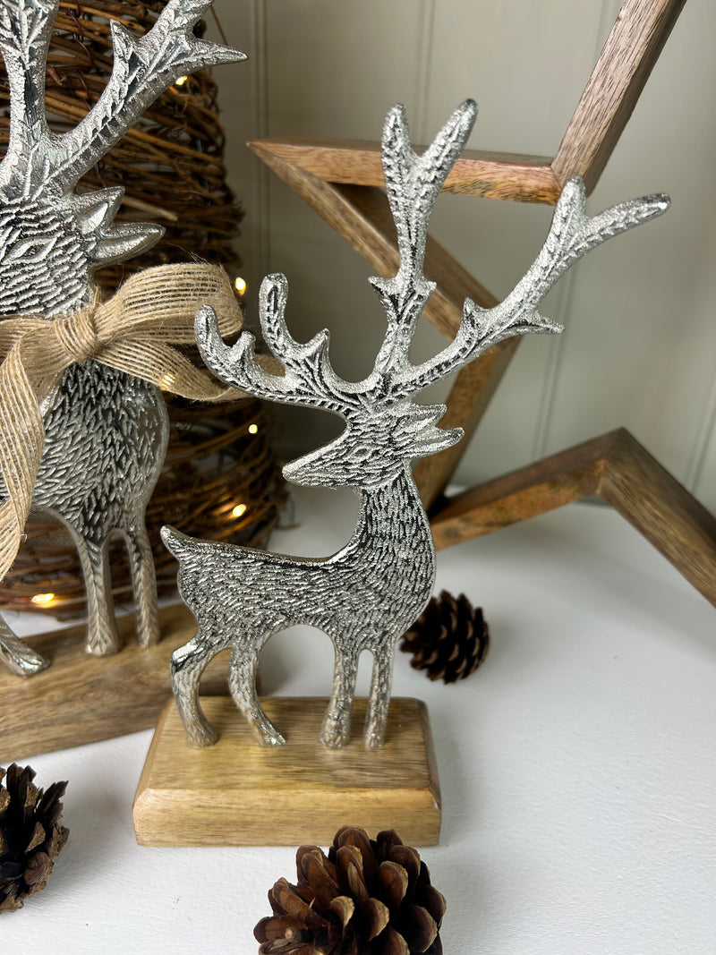 Aluminium Silver Metal Reindeer’s, 2 Sizes