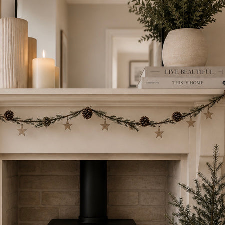 Pinecone with star garland 120cm