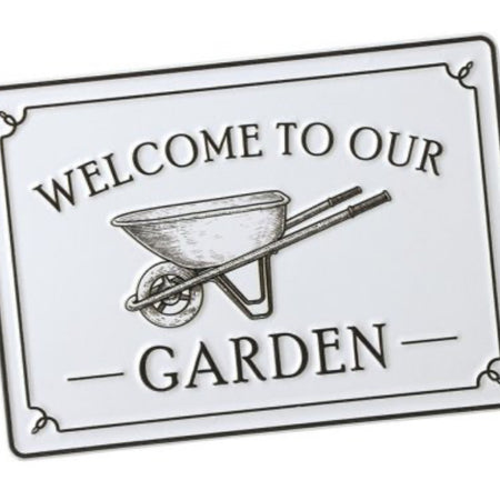 Metal welcome to my garden sign