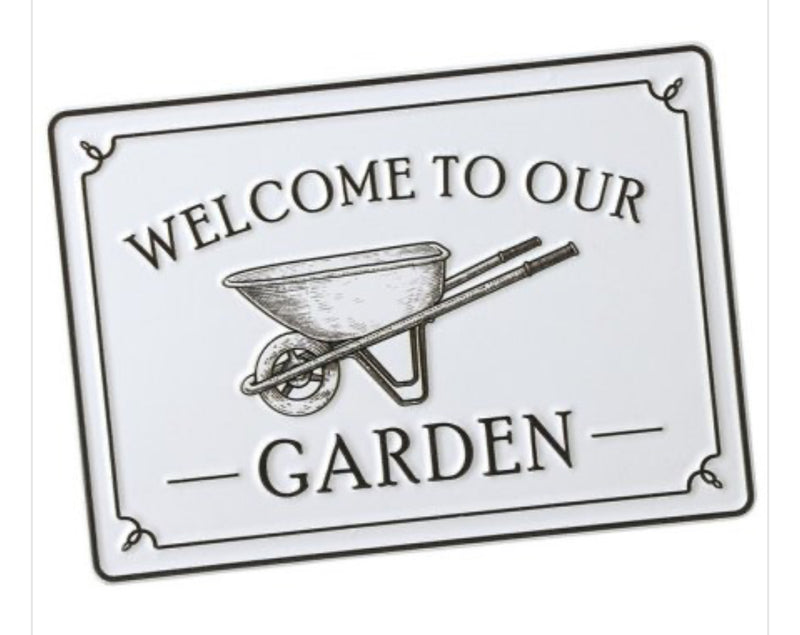 Metal welcome to my garden sign