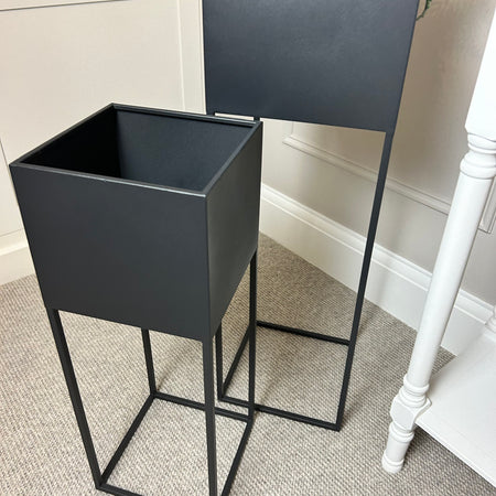 Graphite black Square Metal Planters 2 sizes