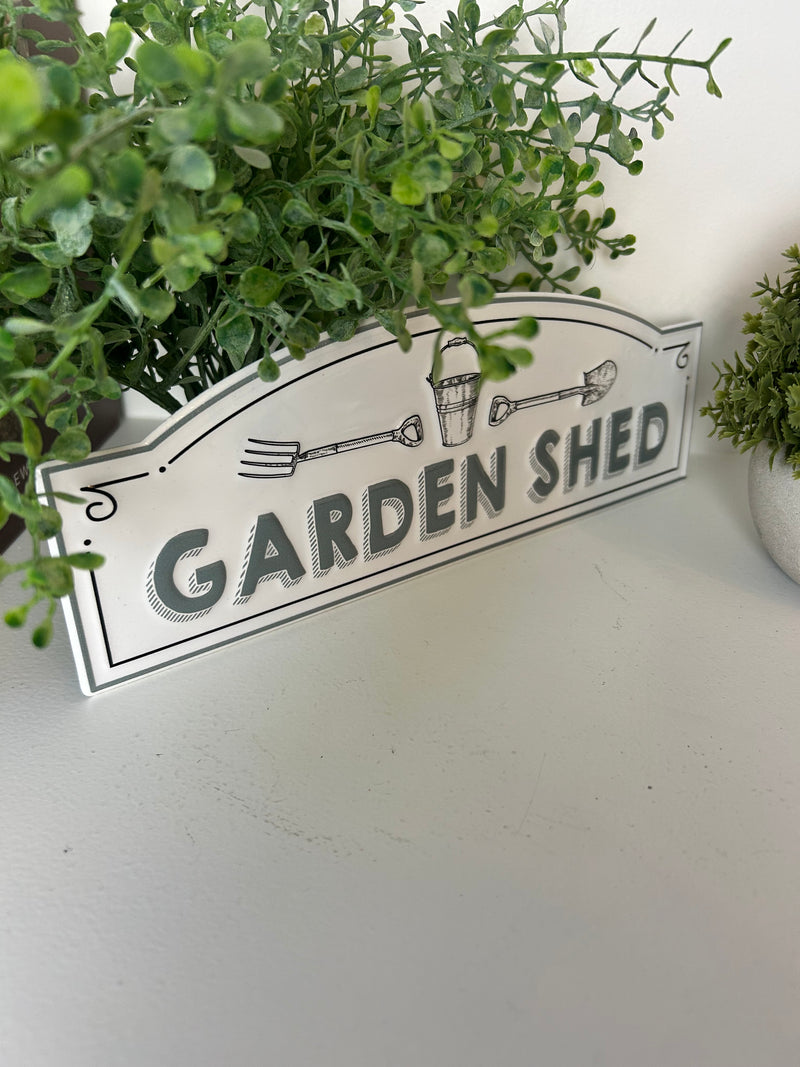 Metal garden shed sign 25cm