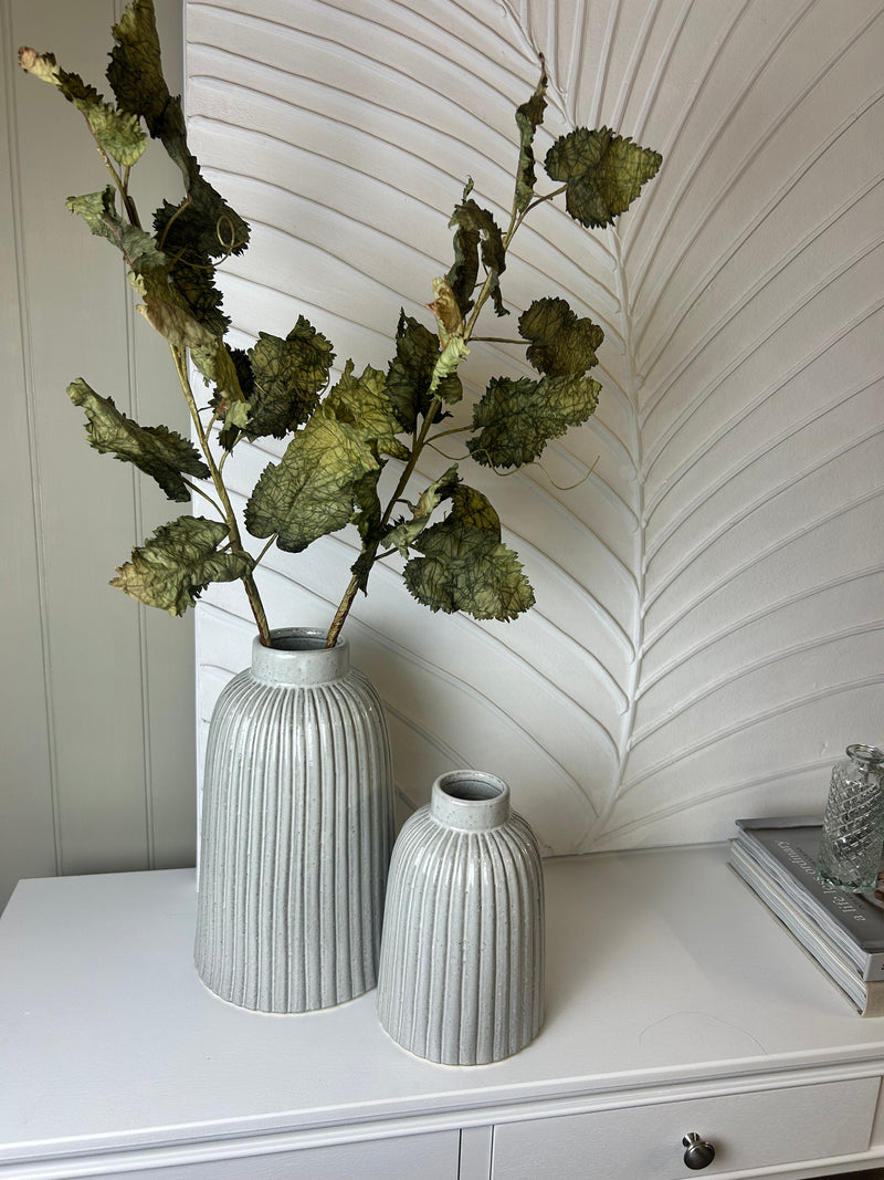 Ribbed bottle neck vase 2 sizes