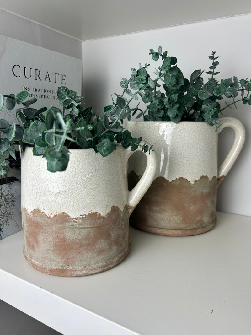 Ido Natural Cream Two Tone Rustic Jug, 2 sizes