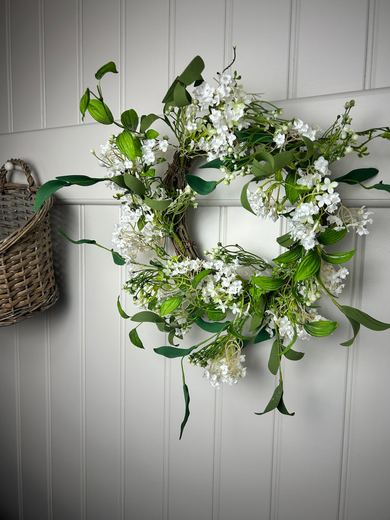 Summer daisy flower foliage wreath 45cm