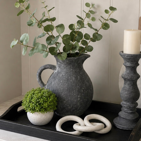 Washed Black stone look rustic jug