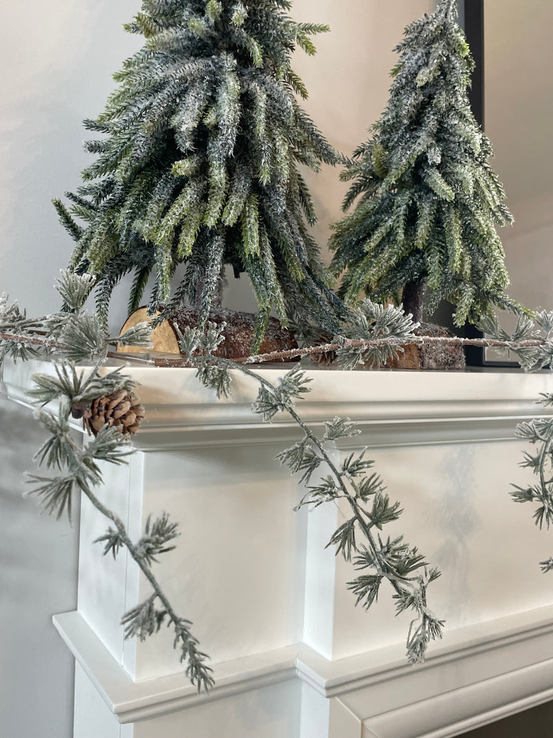 Wooden Fur Grey Christmas Tree Gold Star