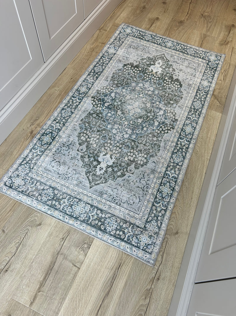 Coir & Grey Boarder Door Mat rug 2 Sizes Available
