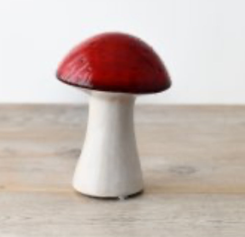 Rustic red white mushrooms toadstools 2 sizes