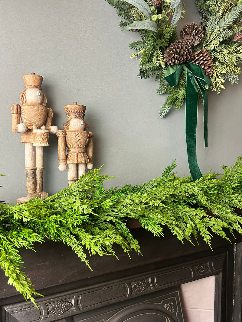 Wood look tall traditional Nutcracker ornament decoration 2 styles