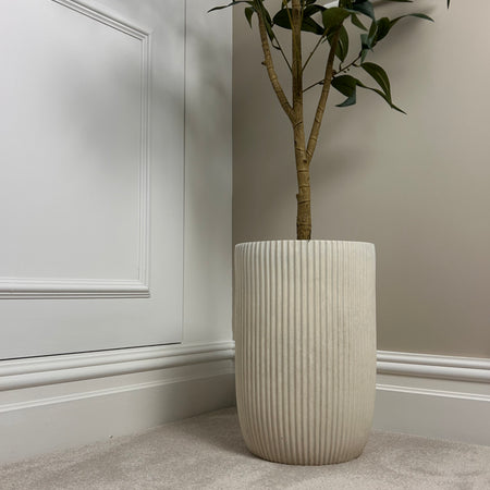 Ribbed cream planter 3 sizes