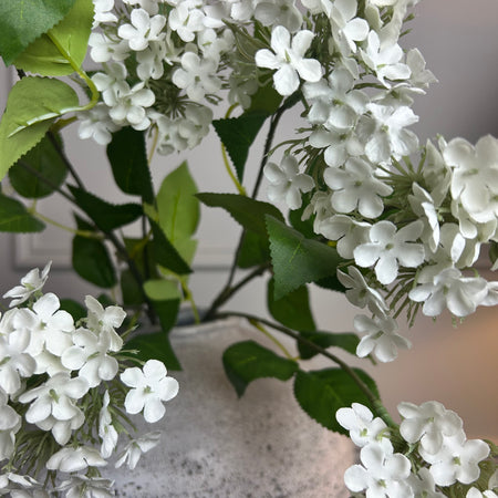 Cream white Charlotte ball viburnum stem spray 67cm