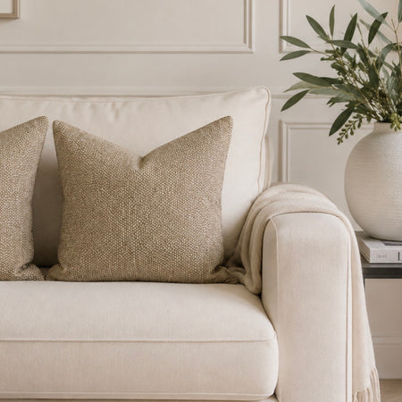 Tiona Toffee/Natural Weaved Texture Boucle textured Cushion 50x50cm