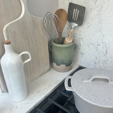Blue/Green Dipped Utensil Holder